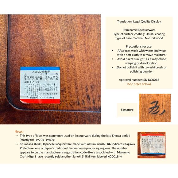 Vintage Japanese Urushi Lacquer Art Wooden Box, Handcarved Bird & Flower, Signed - Picture 6 of 16